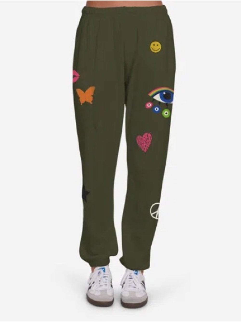 Lauren Moshi Chantria Rainbow Evil Eye Sweatpants Size Small